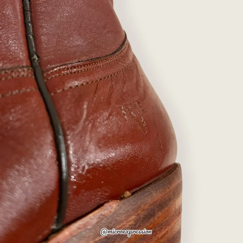 VINTAGE 1970s Frye Brown Genuine Leather Pull On Western Cottagecore Cowboy Boot